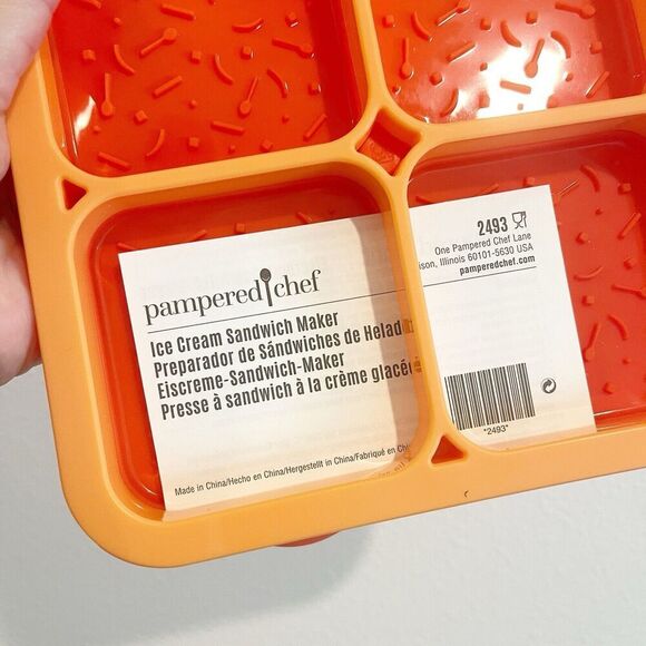 Pampered Chef Ice Cream Sandwich Maker Mold Orange #2493 - Picture 5 of 6